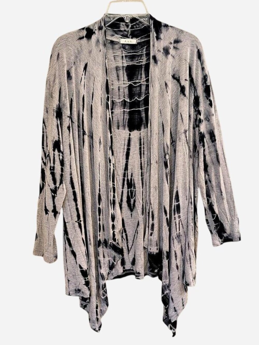 J.A.K. Tie-Dye Rayon Shrug – Gray & Black – XL